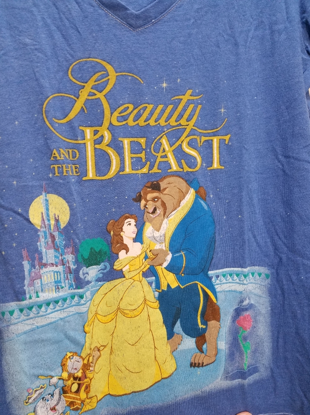Beauty and the Beast Girls' Blue Graphic Tee - Picture 3 of 8